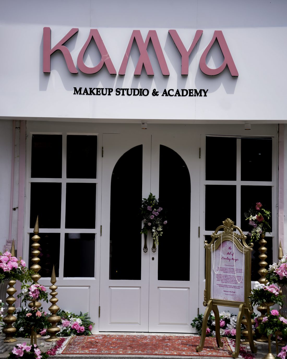 The KAMYA Makeup Studio & Academy shopfront in Model Town, Karnal